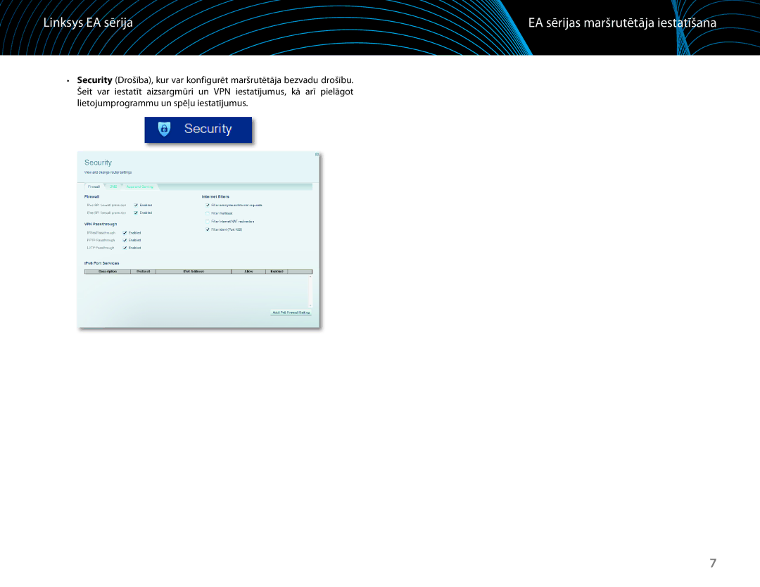 Linksys EA6100 manual EA sērijas maršrutētāja iestatīšana 