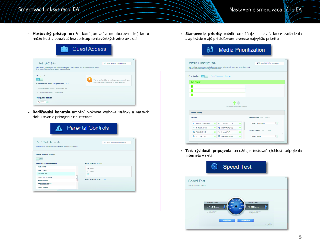 Linksys EA6100 manual Smerovač Linksys radu EA 