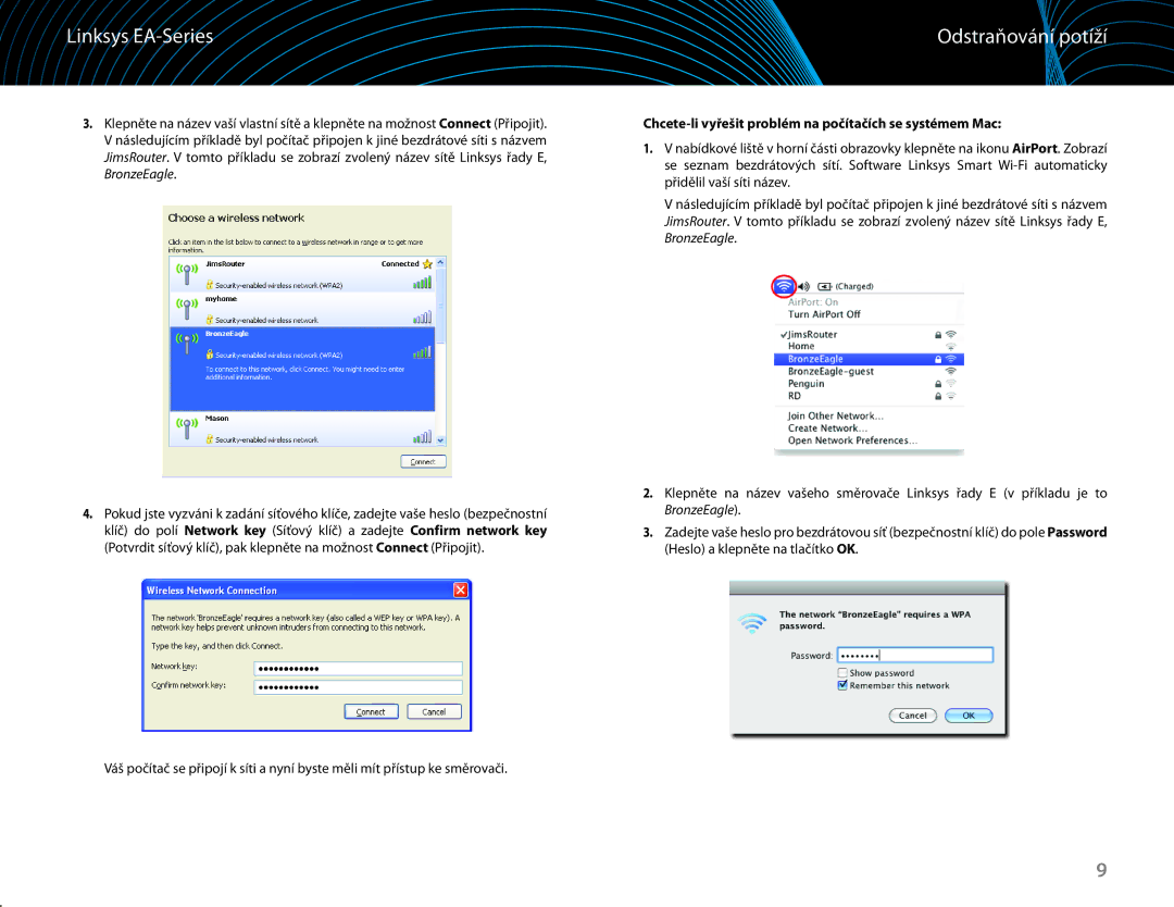 Linksys EA6100 manual BronzeEagle, Chcete-li vyřešit problém na počítačích se systémem Mac 