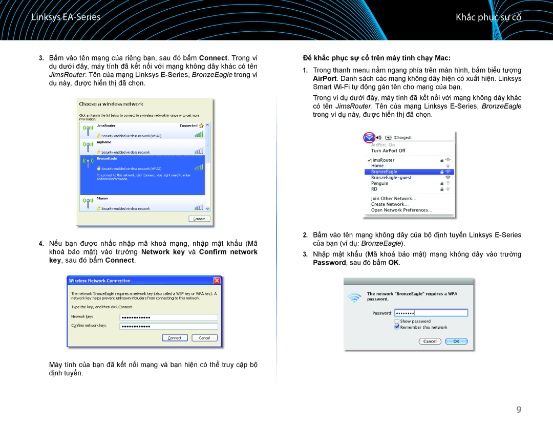 Linksys EA6100 manual Để khắc phục sự cố trên máy tính chạy Mac 