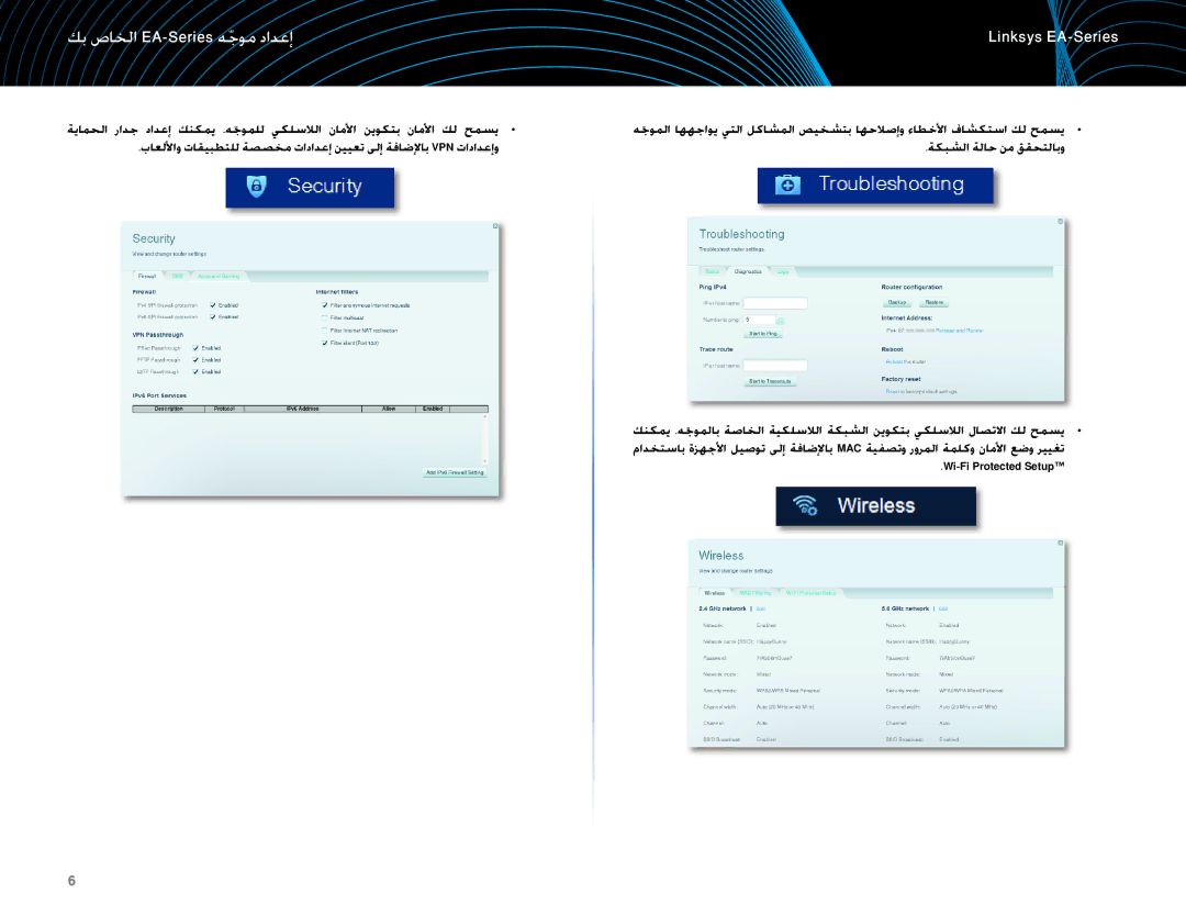 Linksys EA6100 manual إعداد موجإعداد موجإعجوم داد إ 