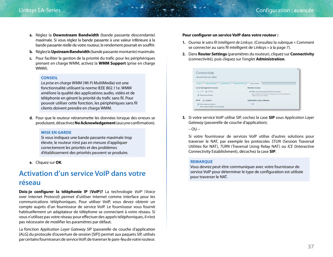 Linksys EA6400 manual Activation d’un service VoIP dans votre réseau, Pour configurer un service VoIP dans votre routeur 