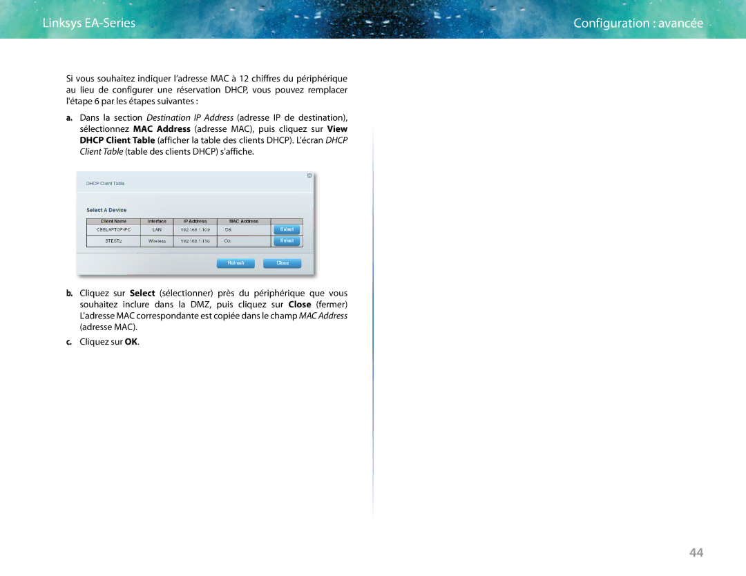 Linksys EA6400 manual Configuration avancée 