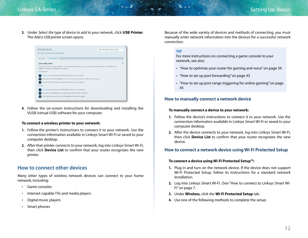 Linksys EA6400 How to connect other devices, How to manually connect a network device 