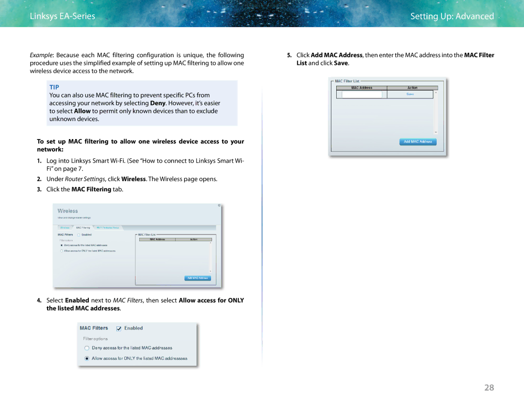 Linksys EA6400 manual Setting Up Advanced 