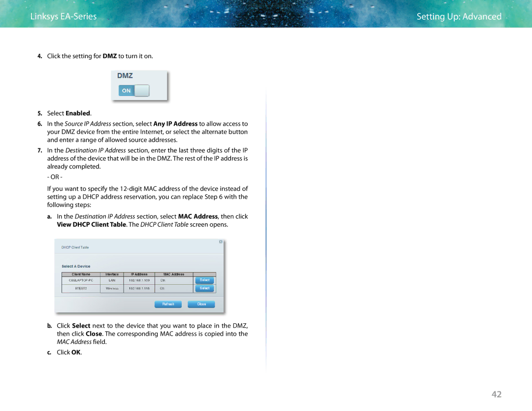 Linksys EA6400 manual Setting Up Advanced 