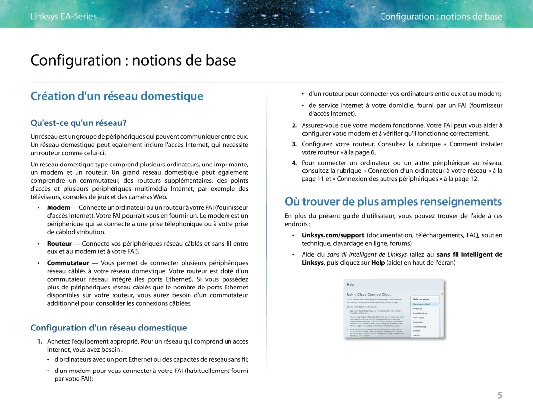 Linksys EA6400 manual Configuration notions de base, Création dun réseau domestique, Quest-ce quun réseau? 