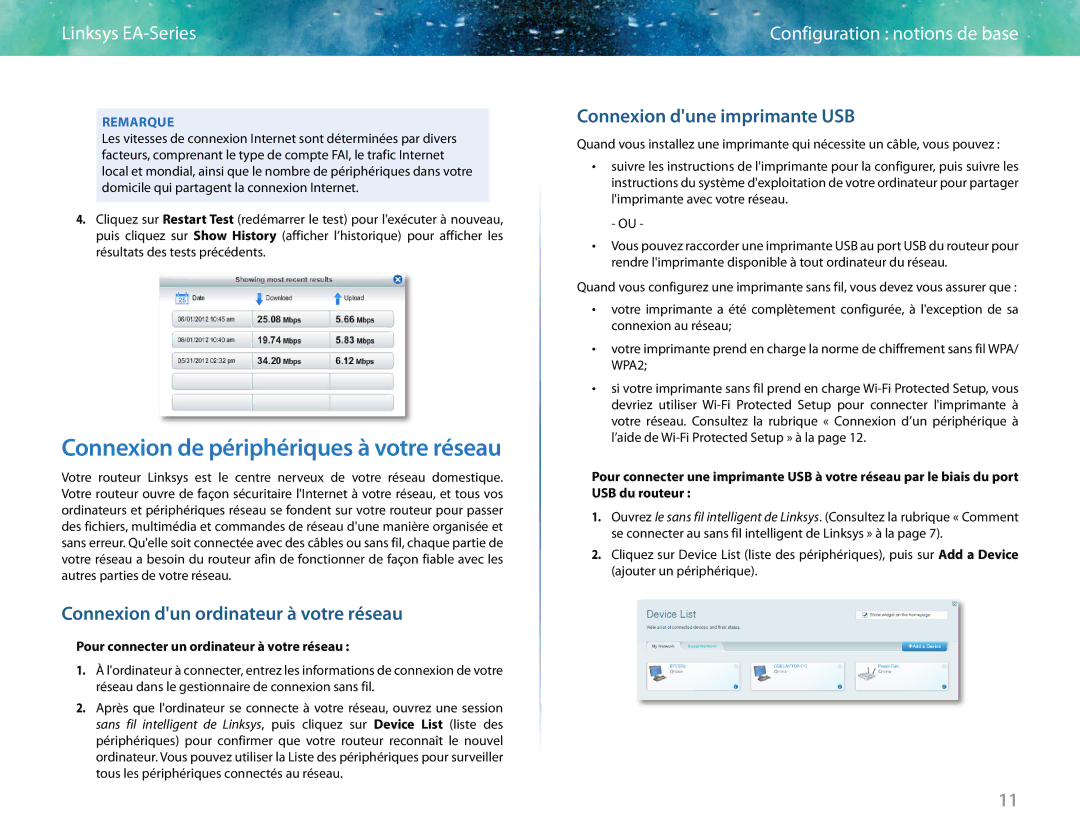 Linksys EA6400 manual Connexion de périphériques à votre réseau, Connexion dun ordinateur à votre réseau 