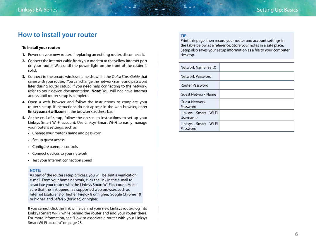 Linksys EA6400 manual How to install your router, To install your router 