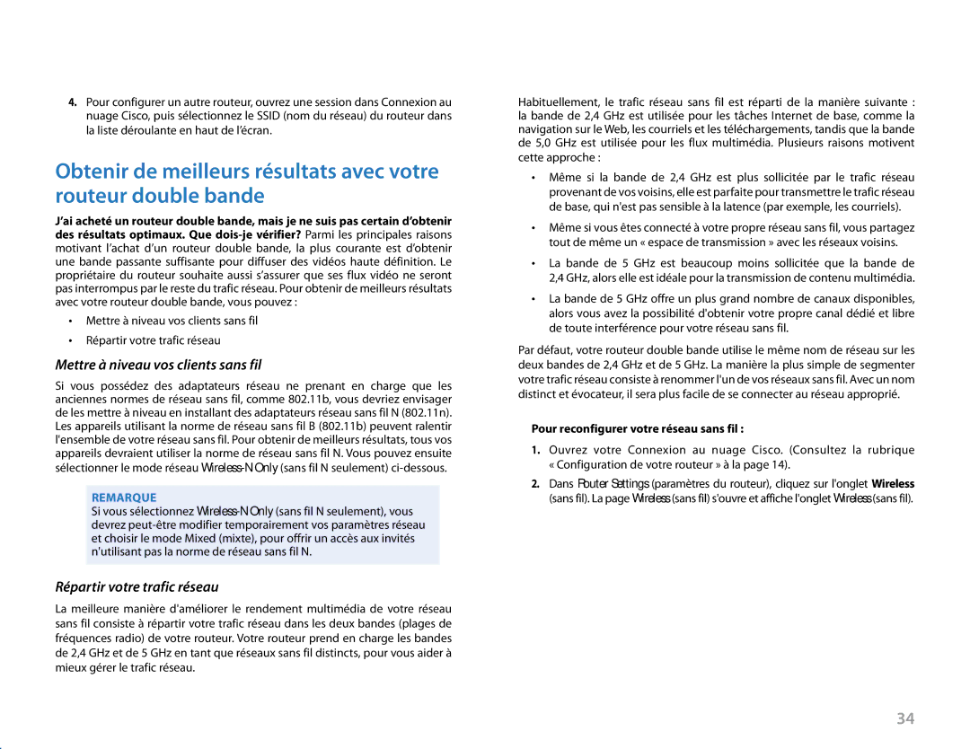 Linksys EA3500, Linksys EA6500, EA4500 Mettre à niveau vos clients sans fil, Pour reconfigurer votre réseau sans fil 