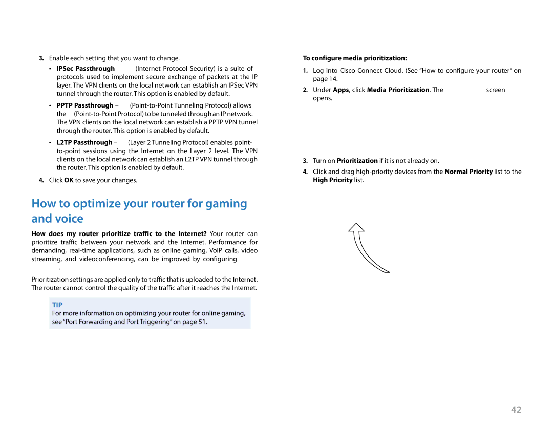 Linksys Linksys EA6500, EA4500 manual How to optimize your router for gaming and voice, To configure media prioritization 