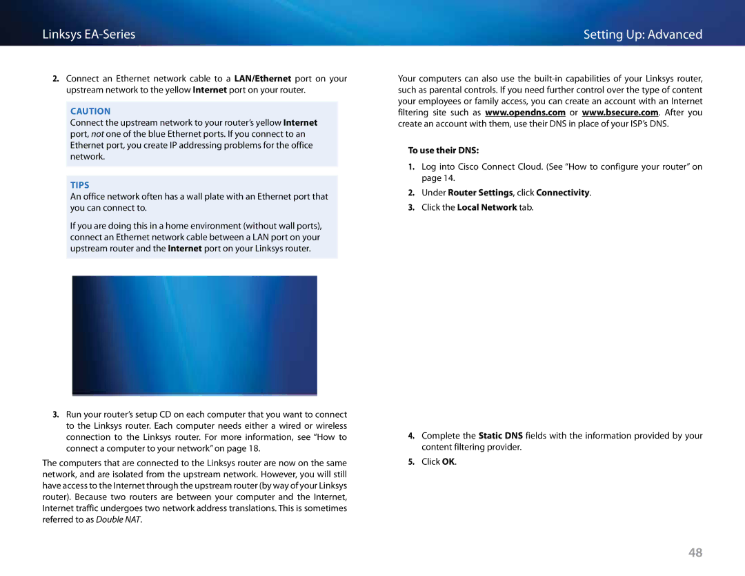 Linksys Linksys EA6500, EA4500, EA2700, EA3500 manual TiPS, To use their DNS 