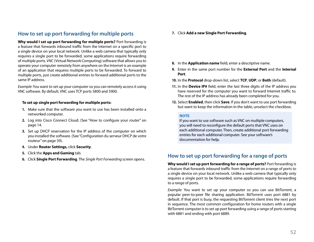 Linksys Linksys EA6500, EA4500 How to set up port forwarding for multiple ports, Port Forwarding and Port Triggering 