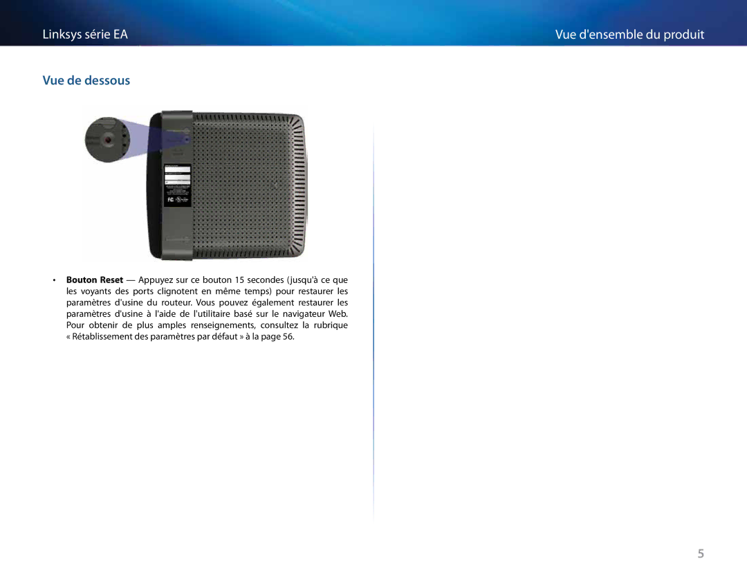 Linksys Linksys EA6500, EA4500, EA2700, EA3500 manual Vue densemble du produit 