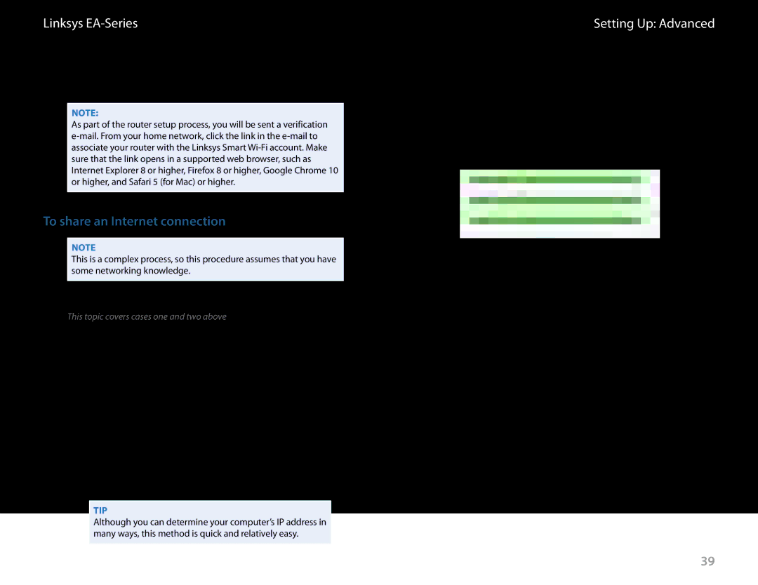 Linksys EA6900 manual To share an Internet connection, To add another router to share an Internet connection 