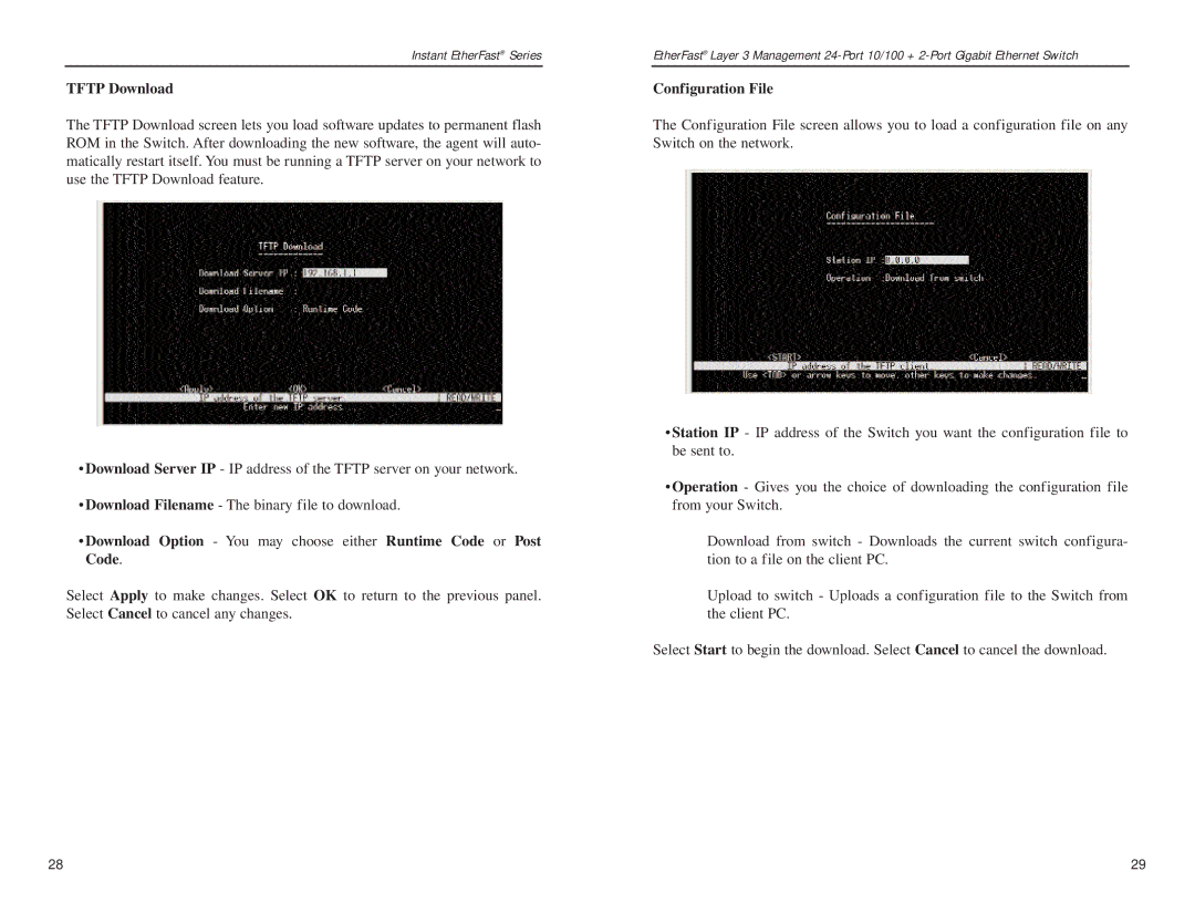 Linksys EF1324 manual Tftp Download, Configuration File 