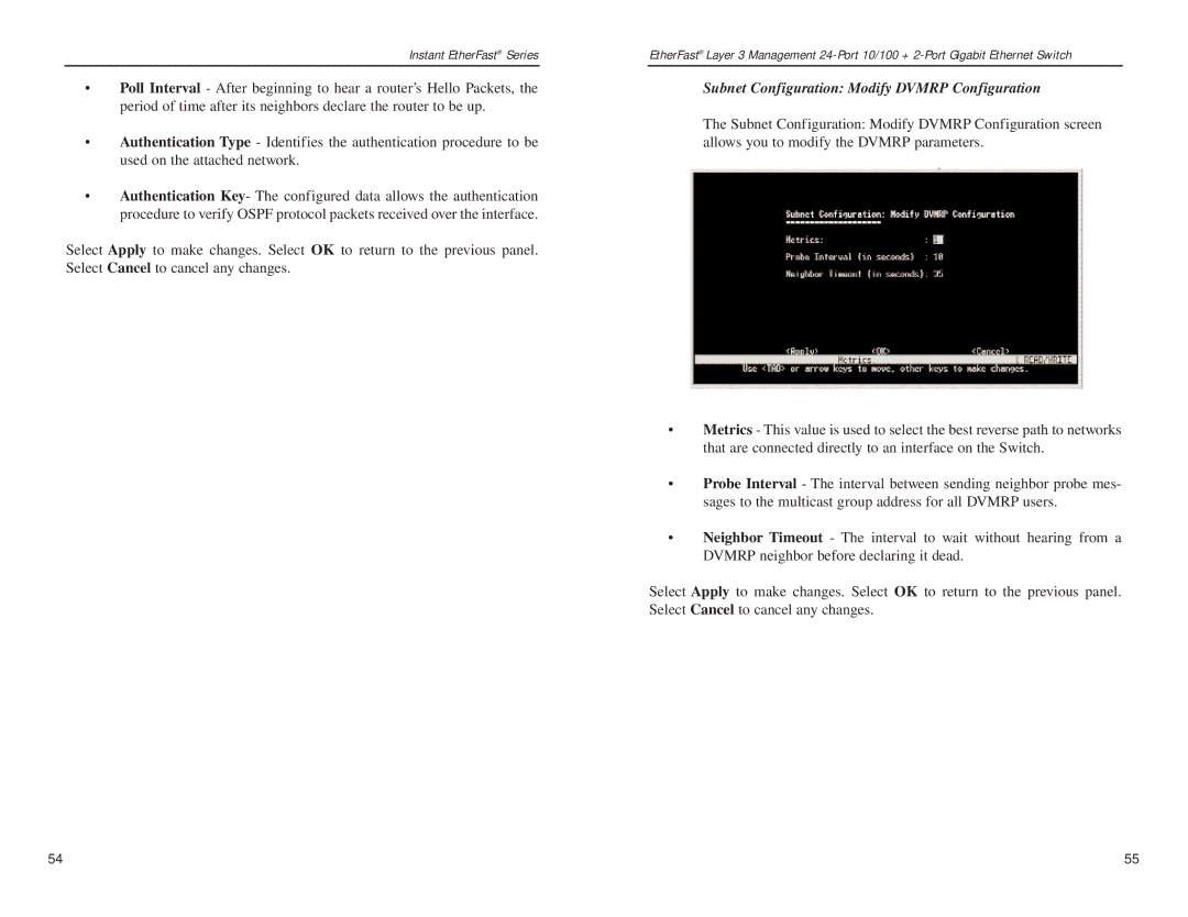 Linksys EF1324 manual Subnet Configuration Modify Dvmrp Configuration 