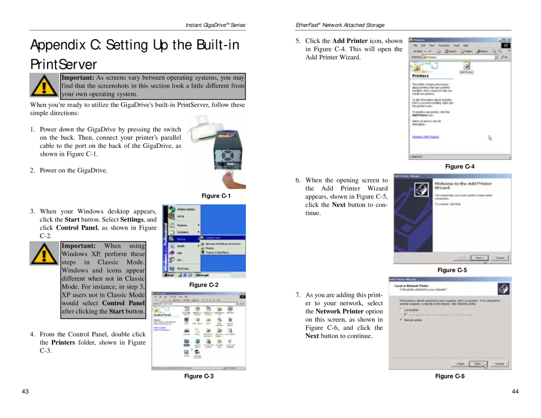 Linksys EFG80 manual Appendix C Setting Up the Built-in PrintServer, Figure C-1 