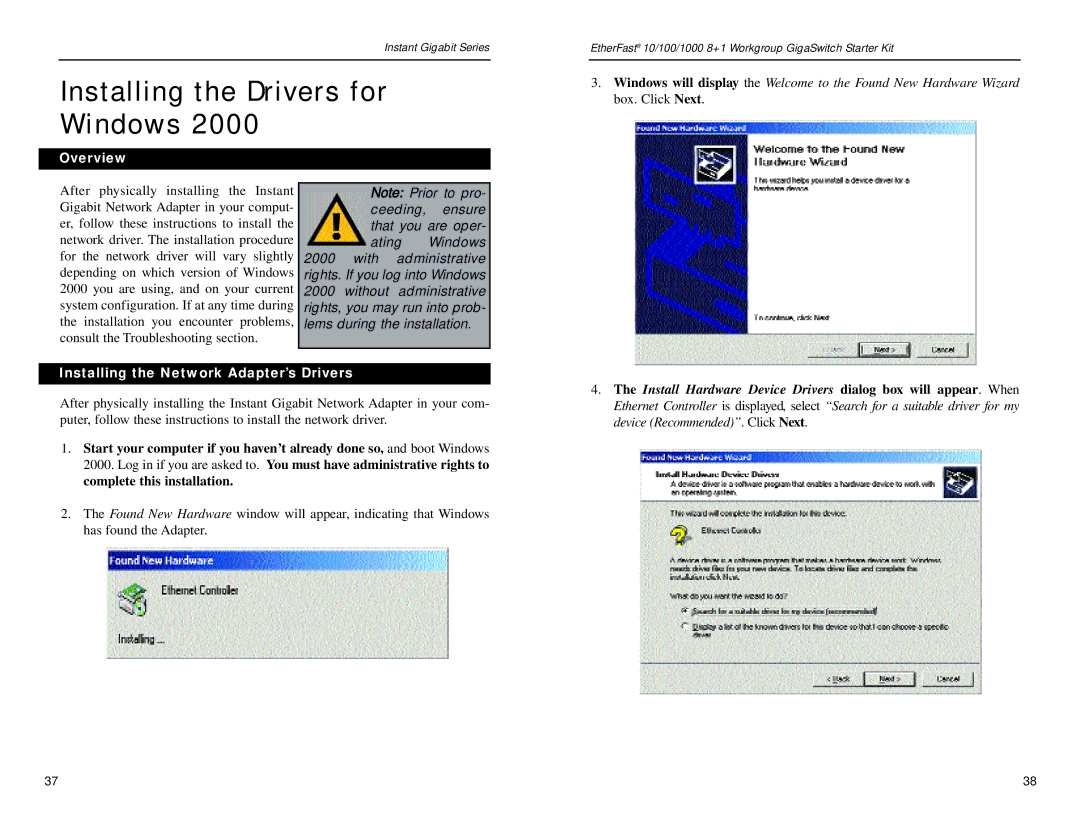 Linksys EG0801SK manual Installing the Drivers for Windows 