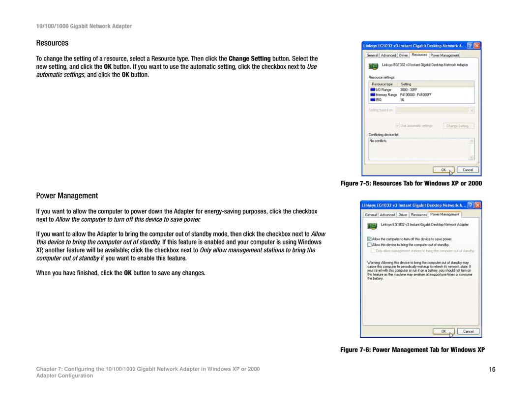 Linksys EG1032 V3 manual Resources, Power Management 