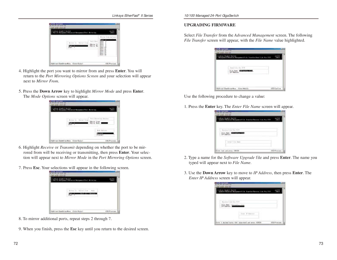 Linksys EG24M manual Upgrading Firmware 