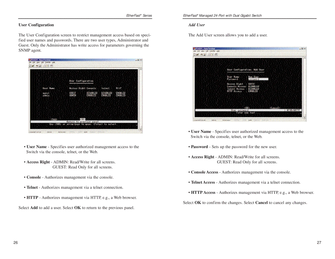 Linksys Etherfast manual User Configuration, Add User 