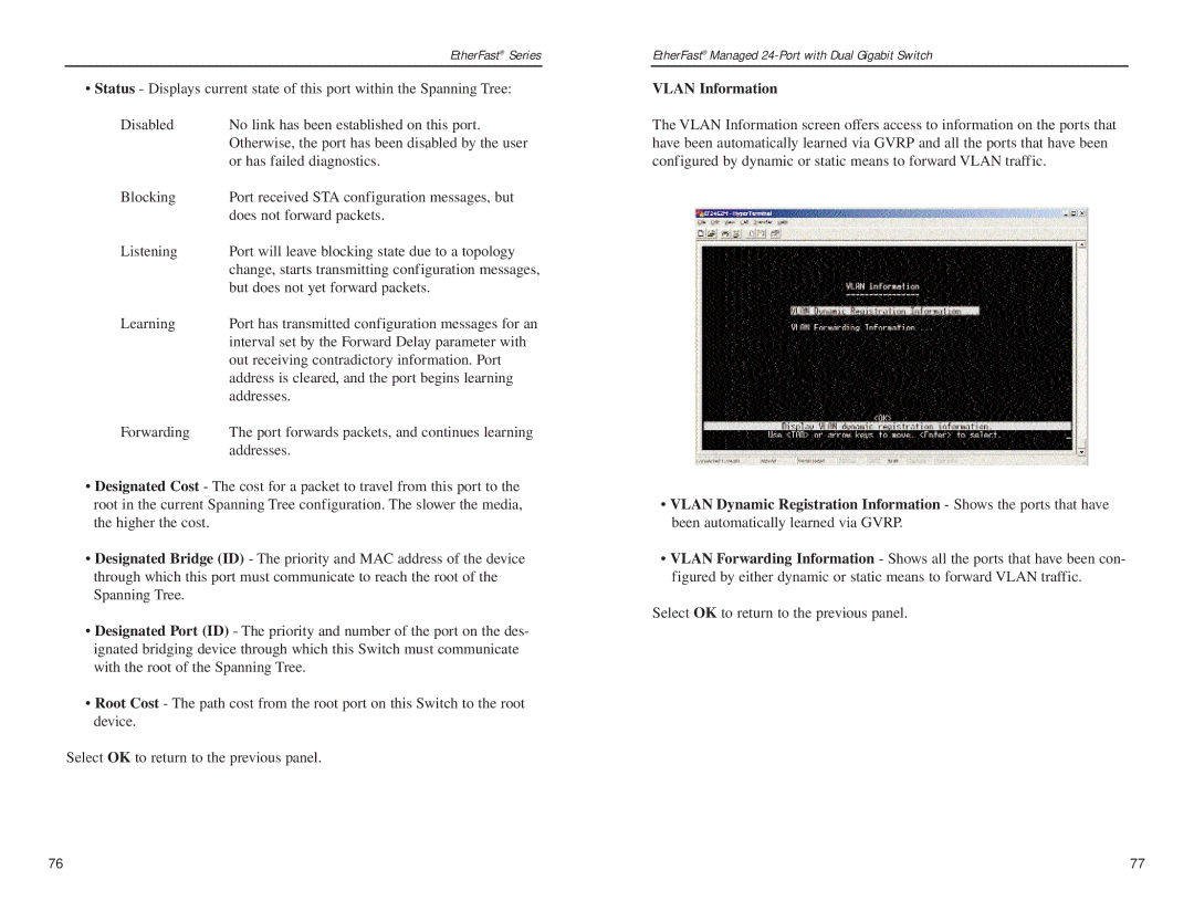 Linksys Etherfast manual Vlan Information 