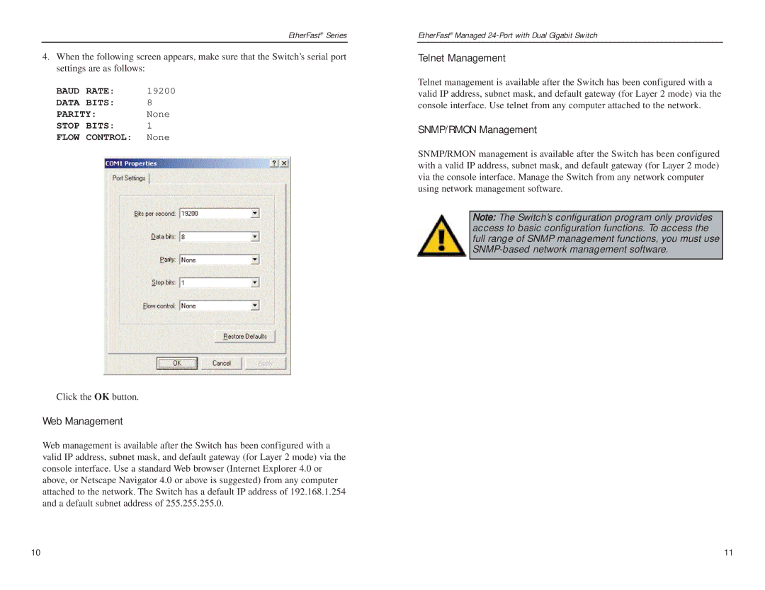 Linksys Etherfast manual Web Management 