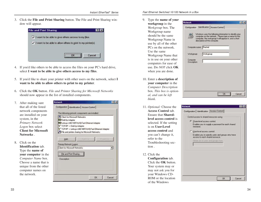 Linksys FESWSK05 v3, EZXS55W manual Client for Microsoft Networks 