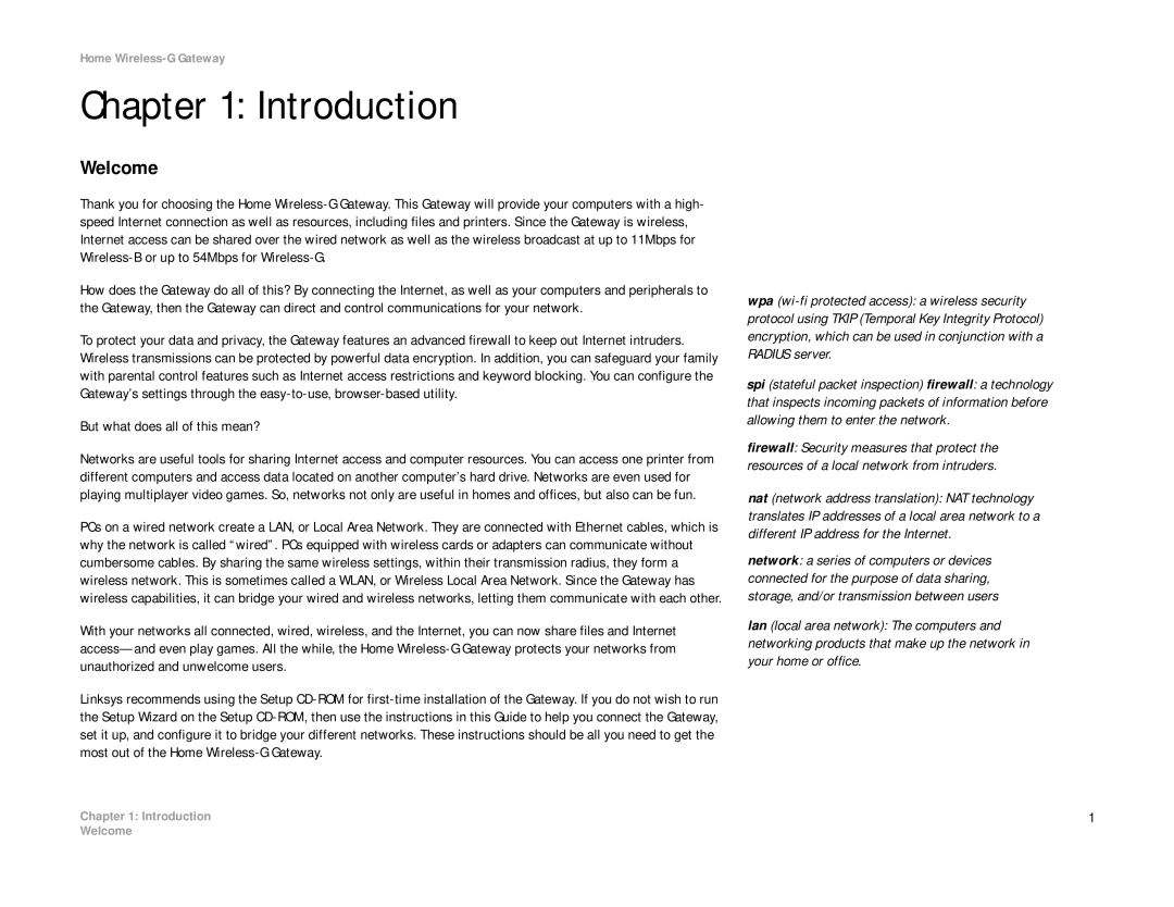 Linksys HG200 manual Introduction, Welcome 