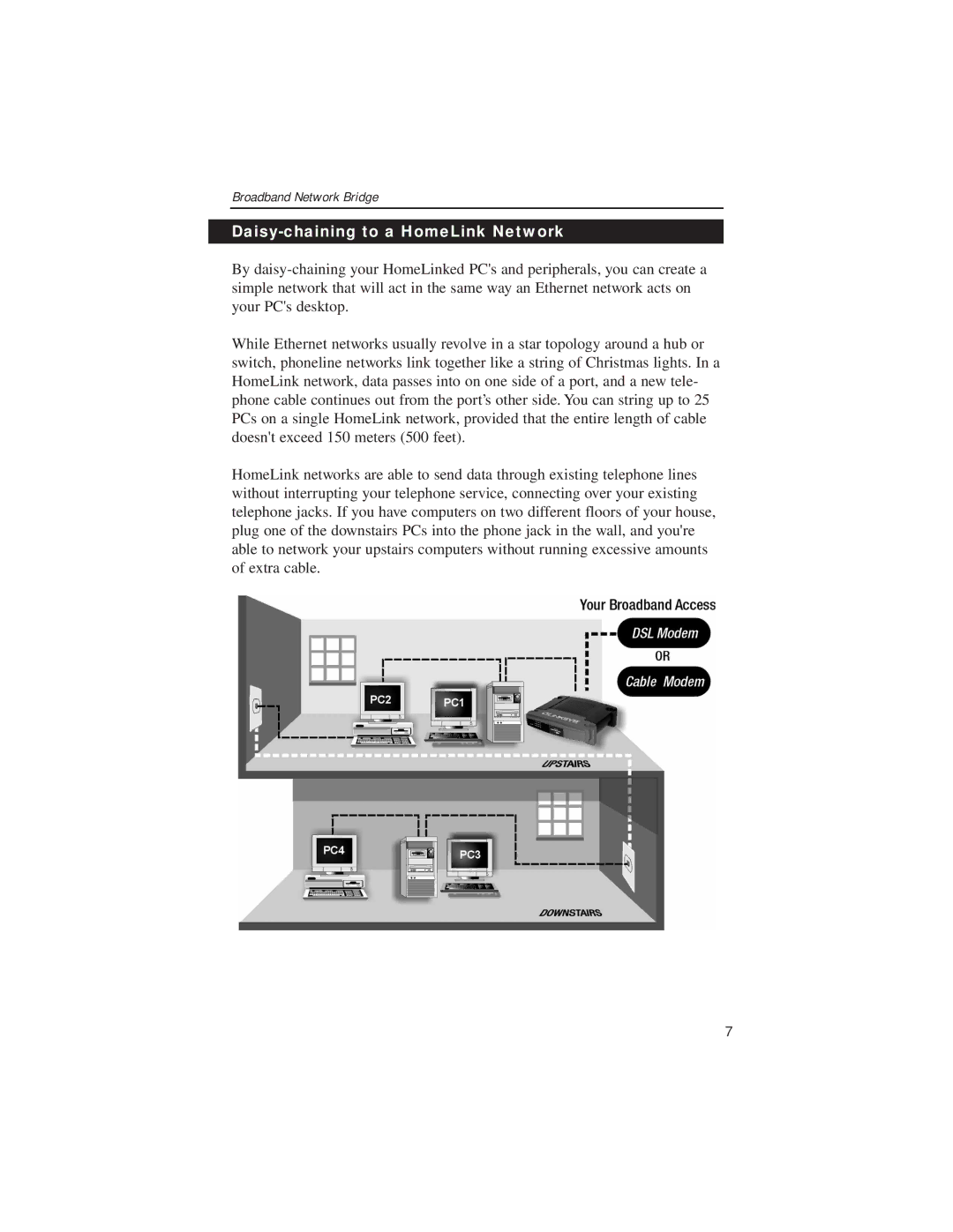 Linksys HPES03 manual Daisy-chaining to a HomeLink Network 