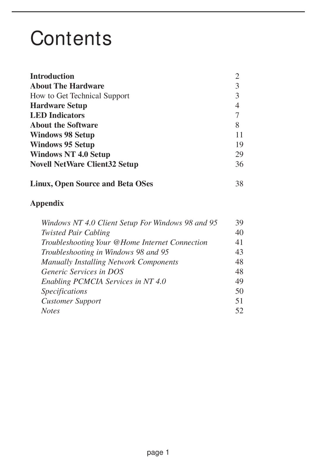 Linksys HPN100 manual Contents 