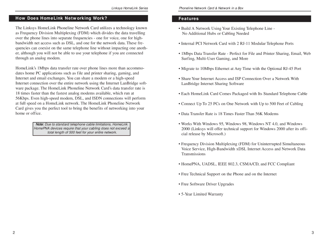 Linksys HPN100SK manual How Does HomeLink Networking Work?, Features 