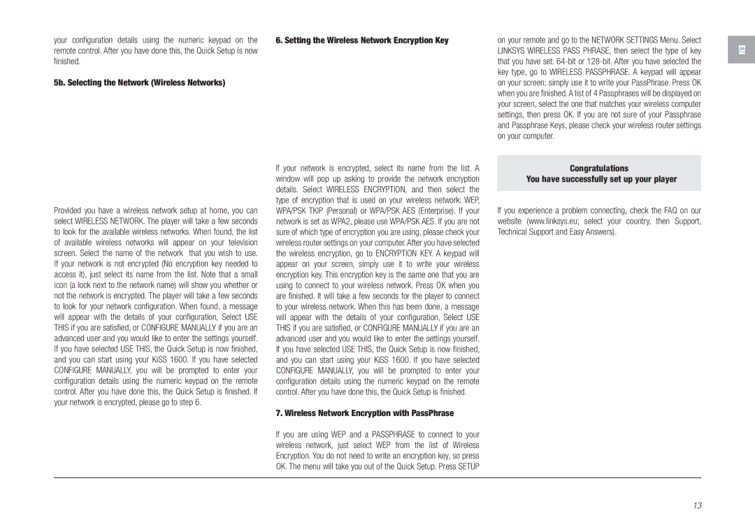 Linksys KiSS 1600 manual Setting the Wireless Network Encryption Key, Finished, 5b. Selecting the Network Wireless Networks 