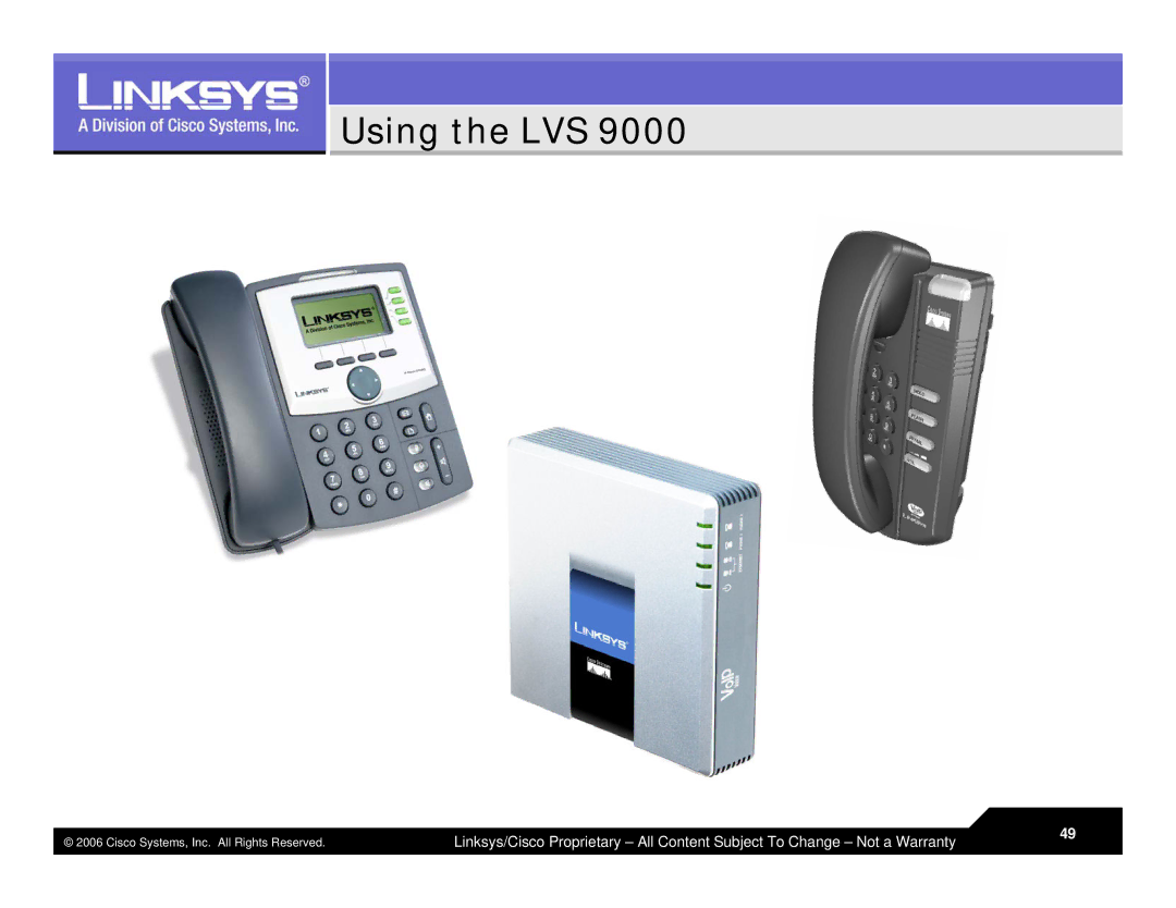 Linksys LVS 9000 warranty Using the LVS 