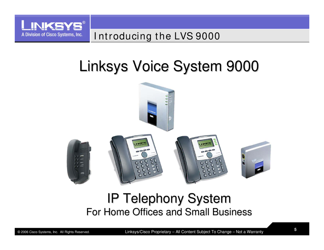 Linksys LVS 9000 warranty Linksys Voice System, Introducing the LVS 