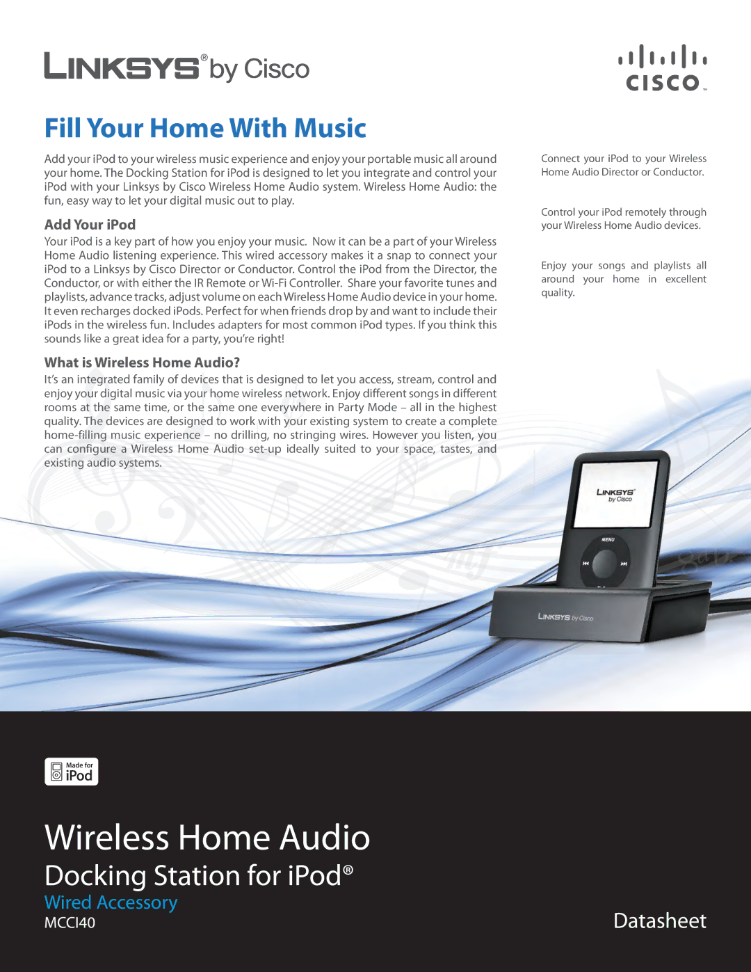 Linksys MCCI40 manual Add Your iPod, What is Wireless Home Audio? 