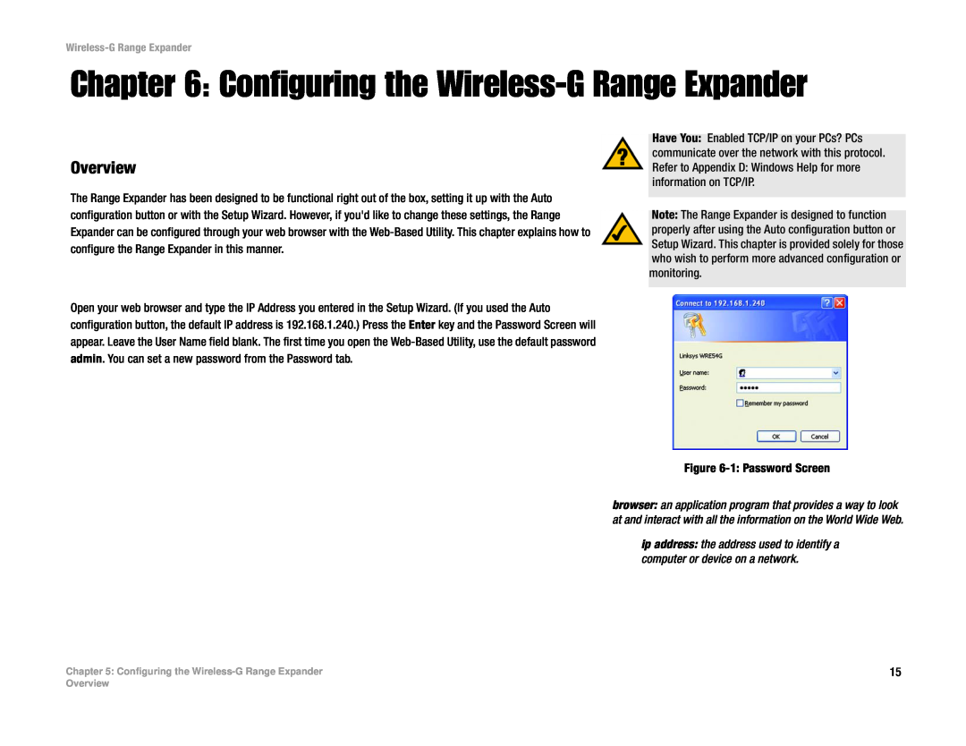 Linksys Network Router specifications Configuring the Wireless-G Range Expander, Overview 