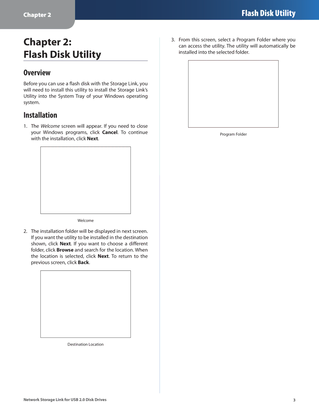 Linksys NSLU2 manual Chapter Flash Disk Utility, Overview, Installation 