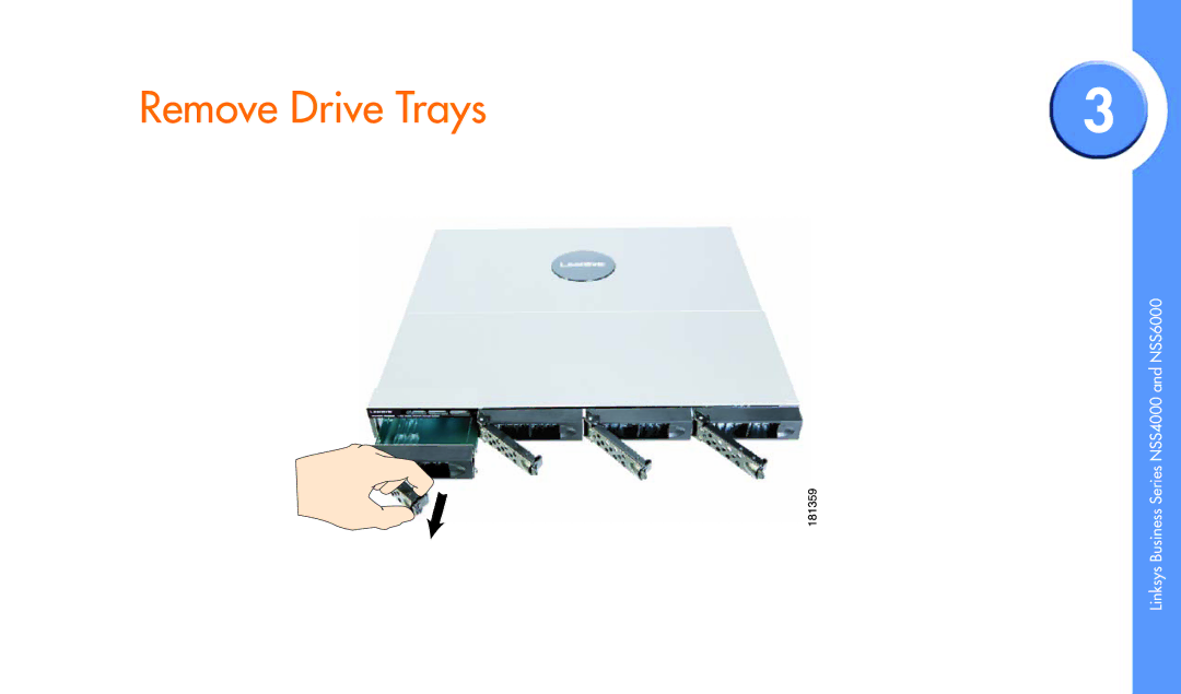 Linksys NSS4000, NSS6000 manual Remove Drive Trays 