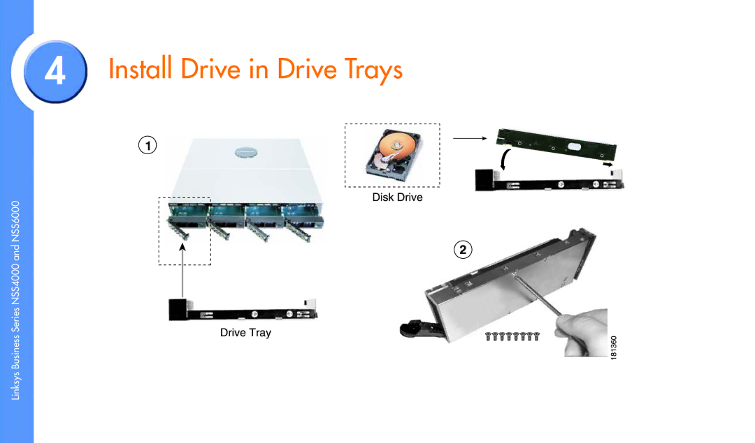 Linksys NSS6000, NSS4000 manual Install Drive in Drive Trays 