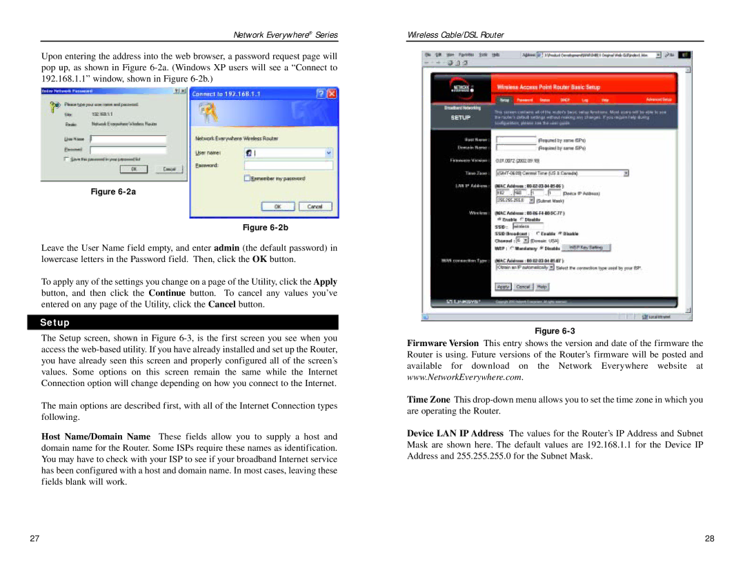 Linksys NWR04B manual Setup 