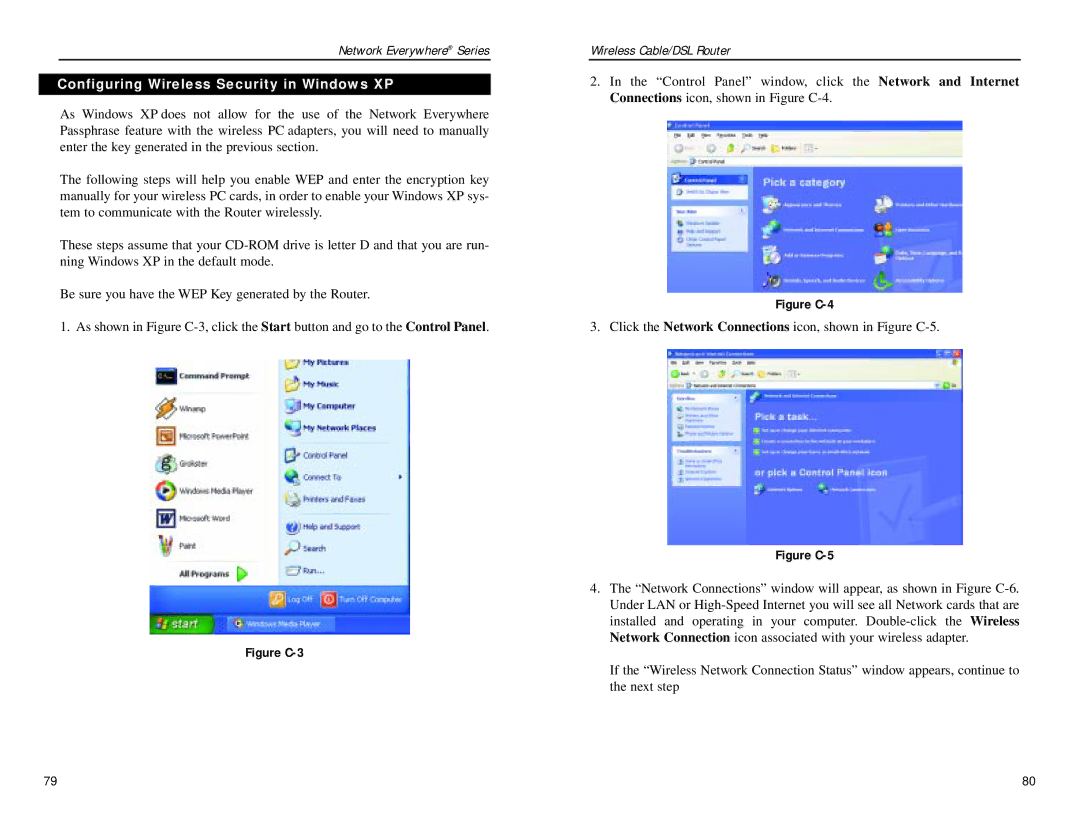 Linksys NWR04B manual Configuring Wireless Security in Windows XP, Figure C-3 