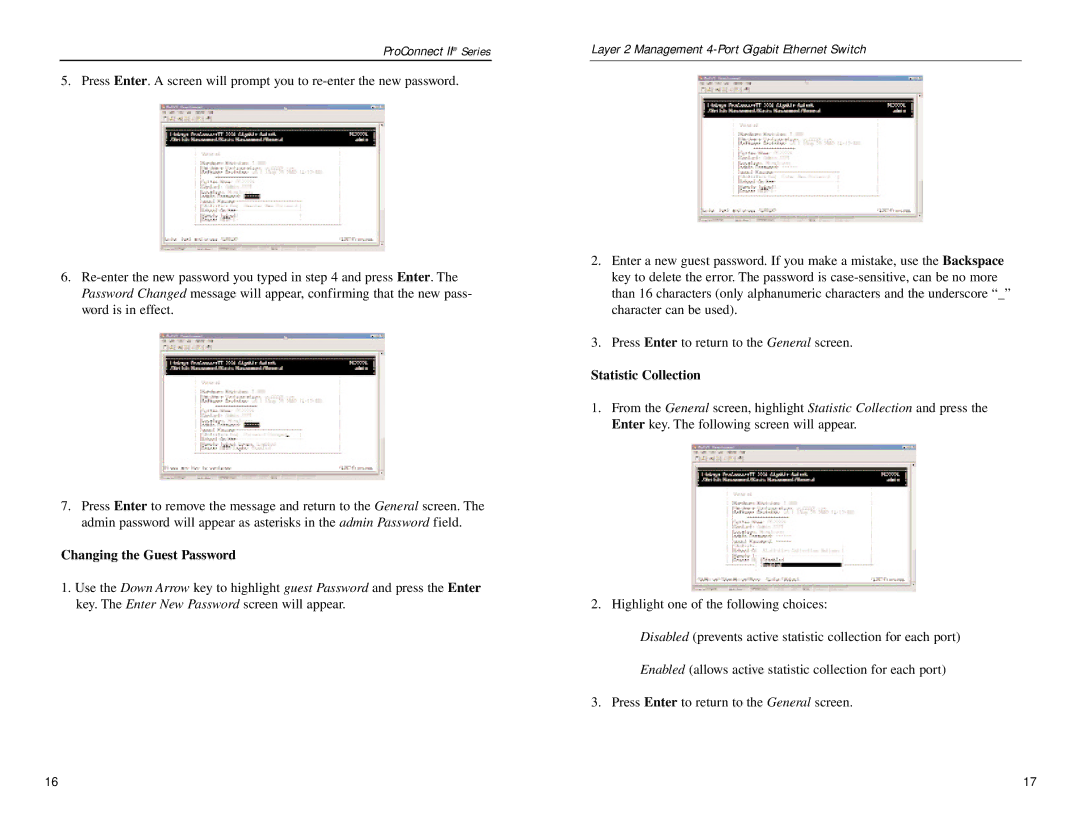 Linksys PC22604 manual Changing the Guest Password, Statistic Collection 