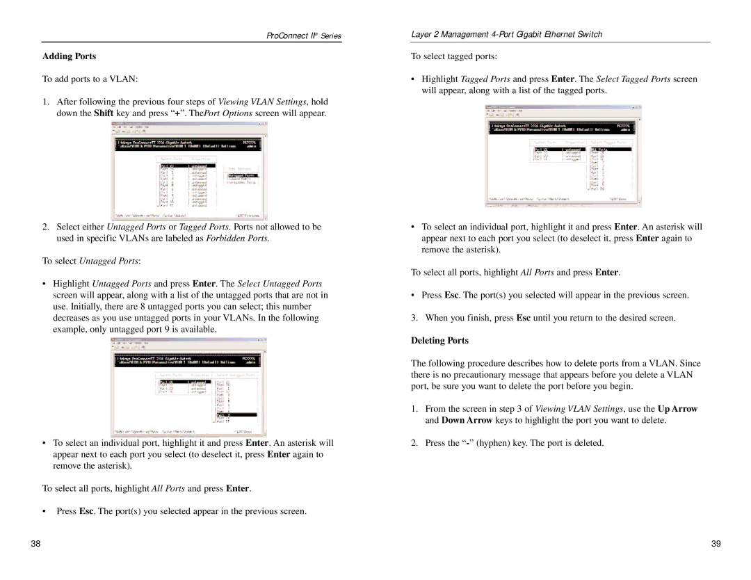 Linksys PC22604 manual Adding Ports, Deleting Ports 