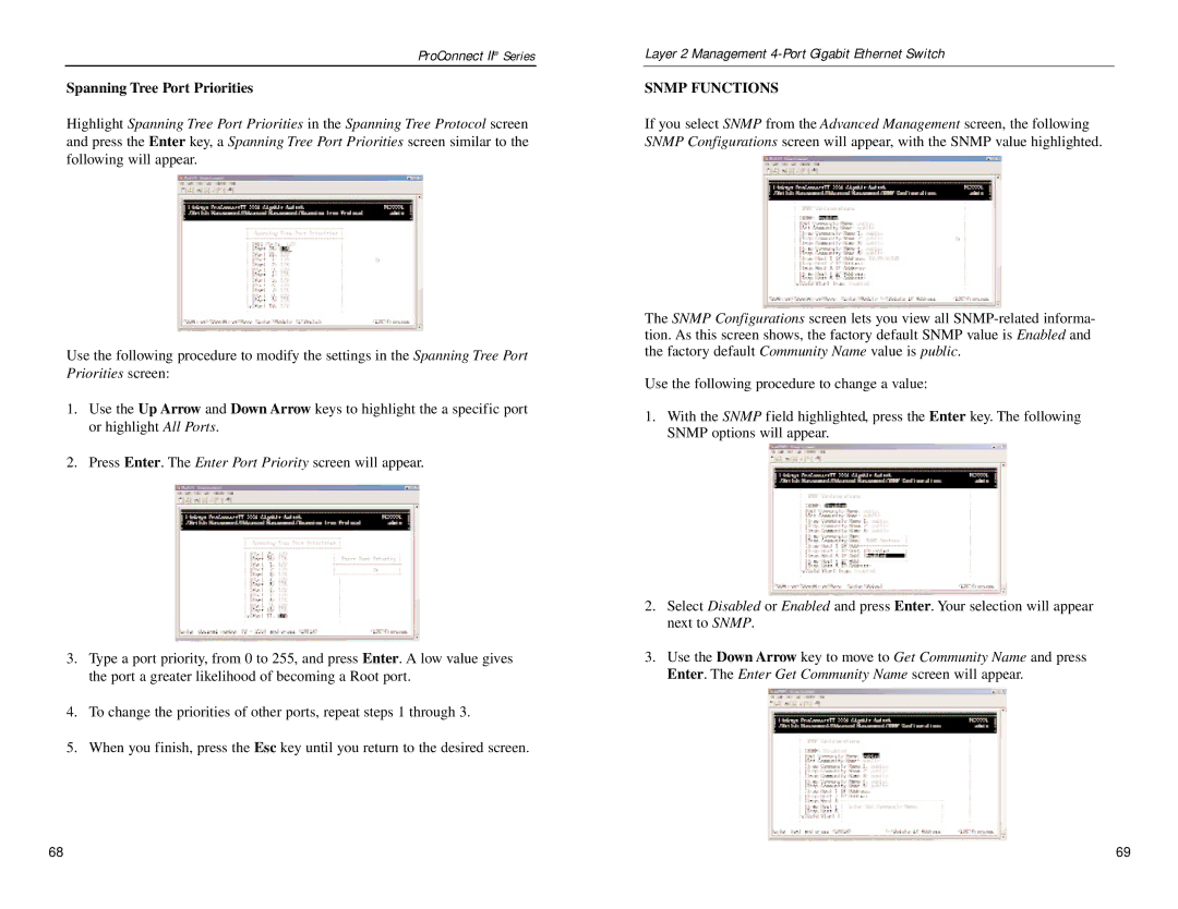 Linksys PC22604 manual Spanning Tree Port Priorities, Snmp Functions 