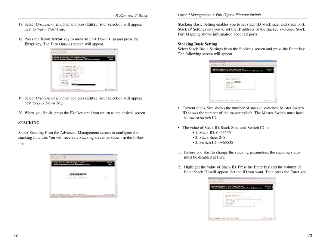 Linksys PC22604 manual Stacking Basic Setting 