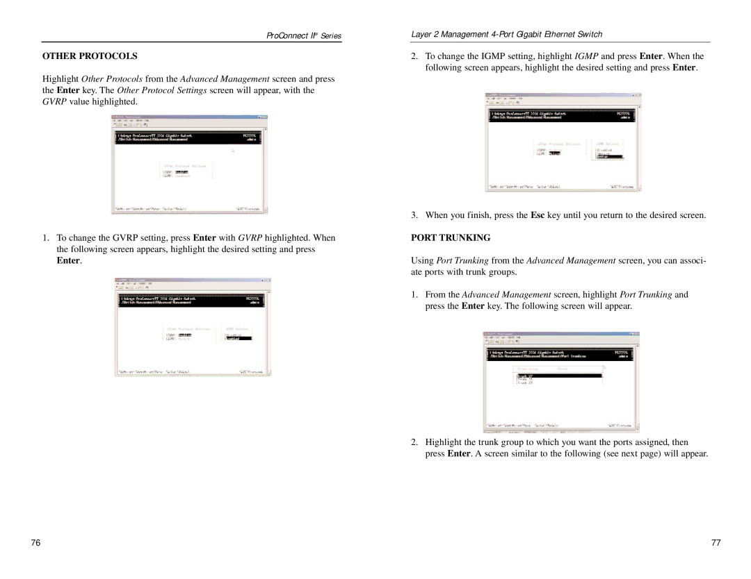 Linksys PC22604 manual Other Protocols, Port Trunking 