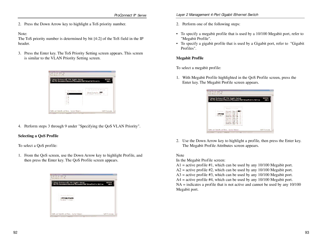 Linksys PC22604 manual Selecting a QoS Profile, Megabit Profile 