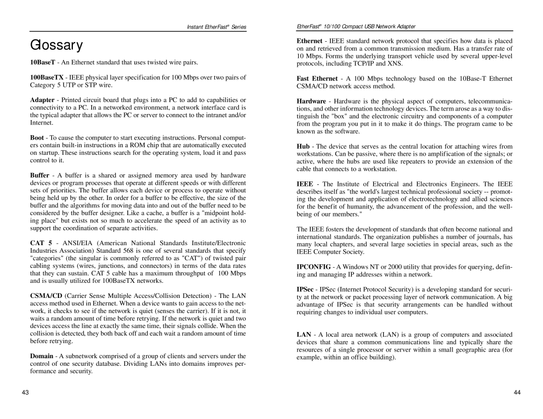 Linksys PCMLM56 manual Glossary 